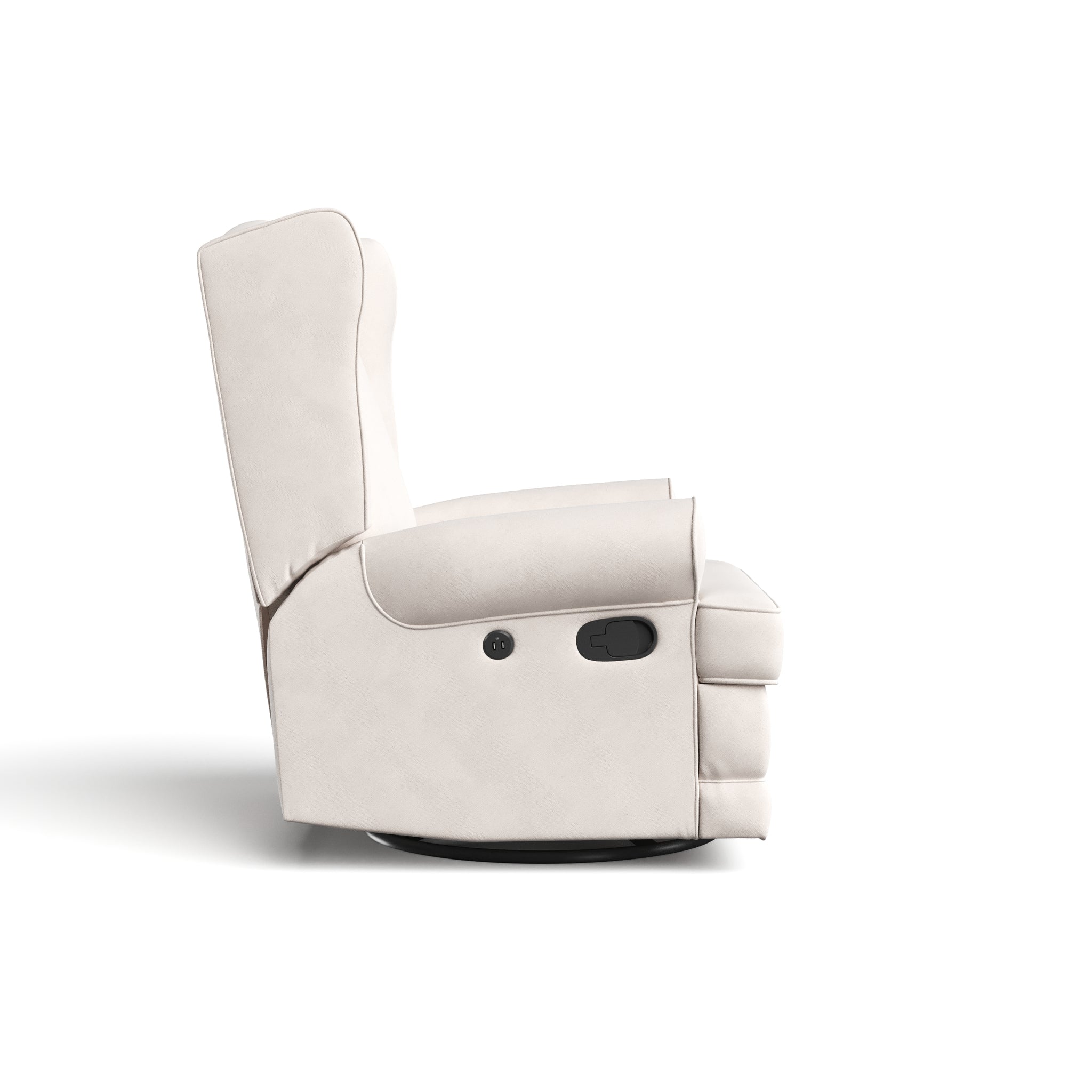 ivory reclining glider side view 