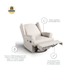 Storkcraft® Serenity Wingback Upholstered Recliner Glider.
