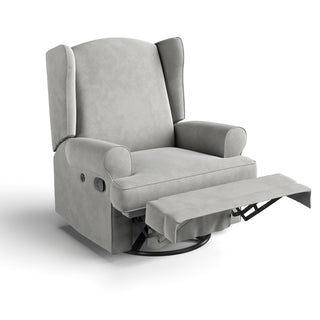 steel reclining glider with footrest angled 