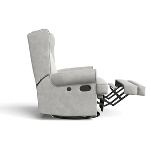 steel reclining glider side view with footrest 