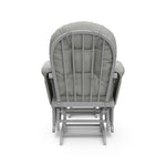 pebble gray glider with light gray cushions back view