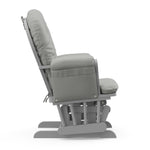 pebble gray glider with light gray cushions side view