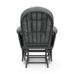 gray glider with gray cushions back view