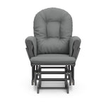 gray glider with gray cushions front view