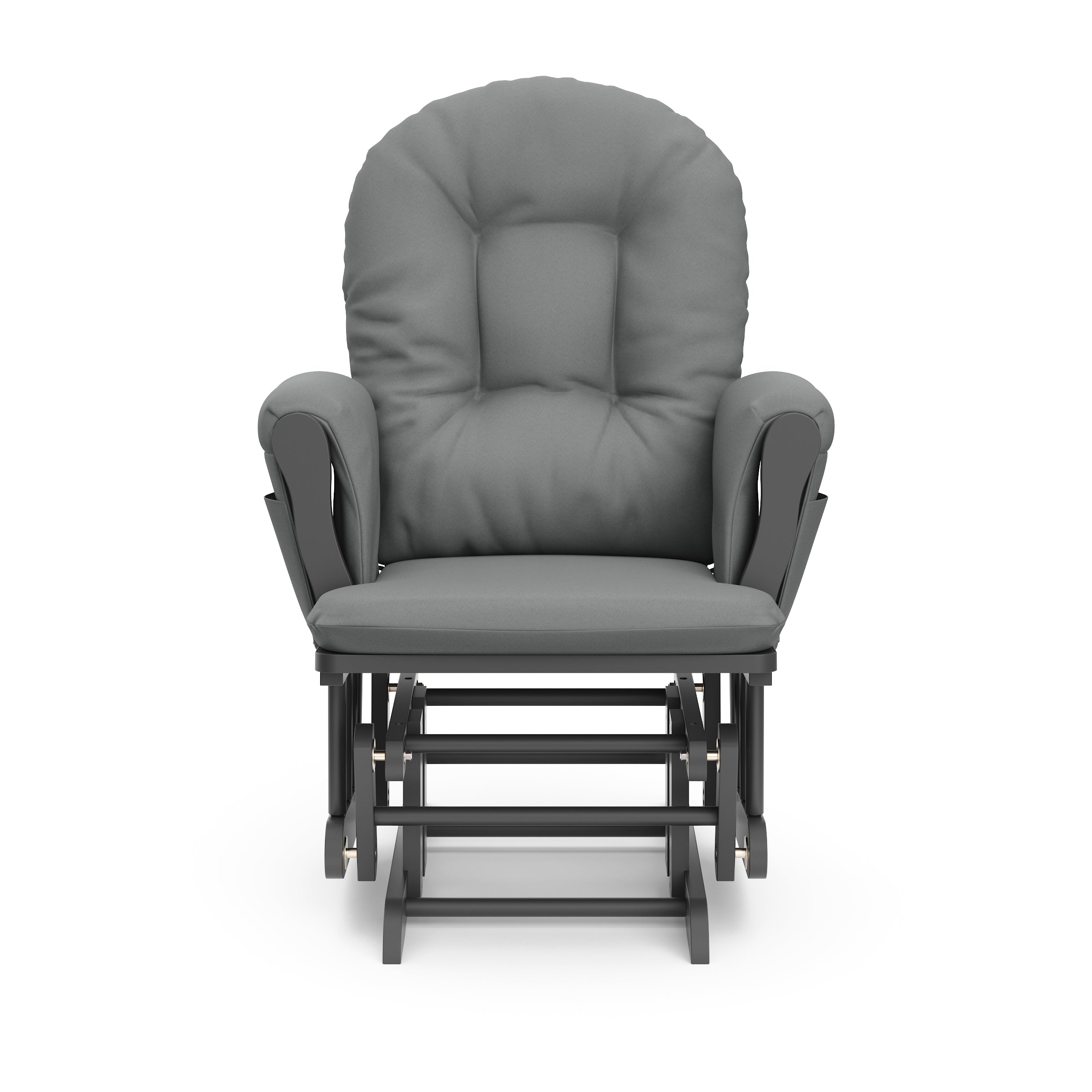 gray glider with gray cushions front view