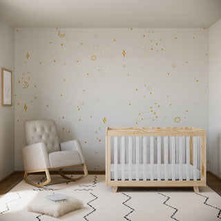 Natural with ivory rocker in nursery with crib