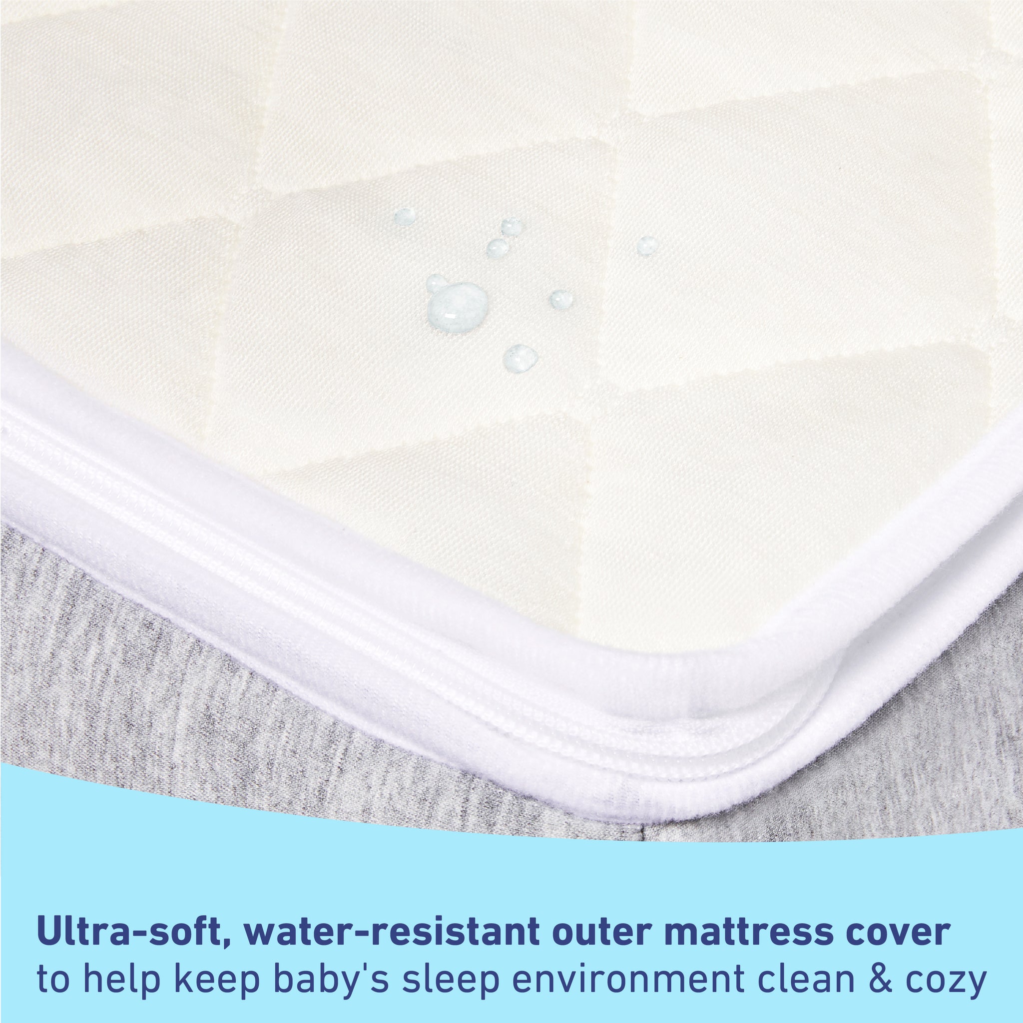 Water-resistant mattress cover graphic