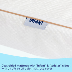Baby mattress on the infant side graphic