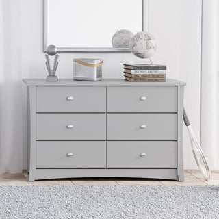 Pebble gray 6 drawer dresser in nursery