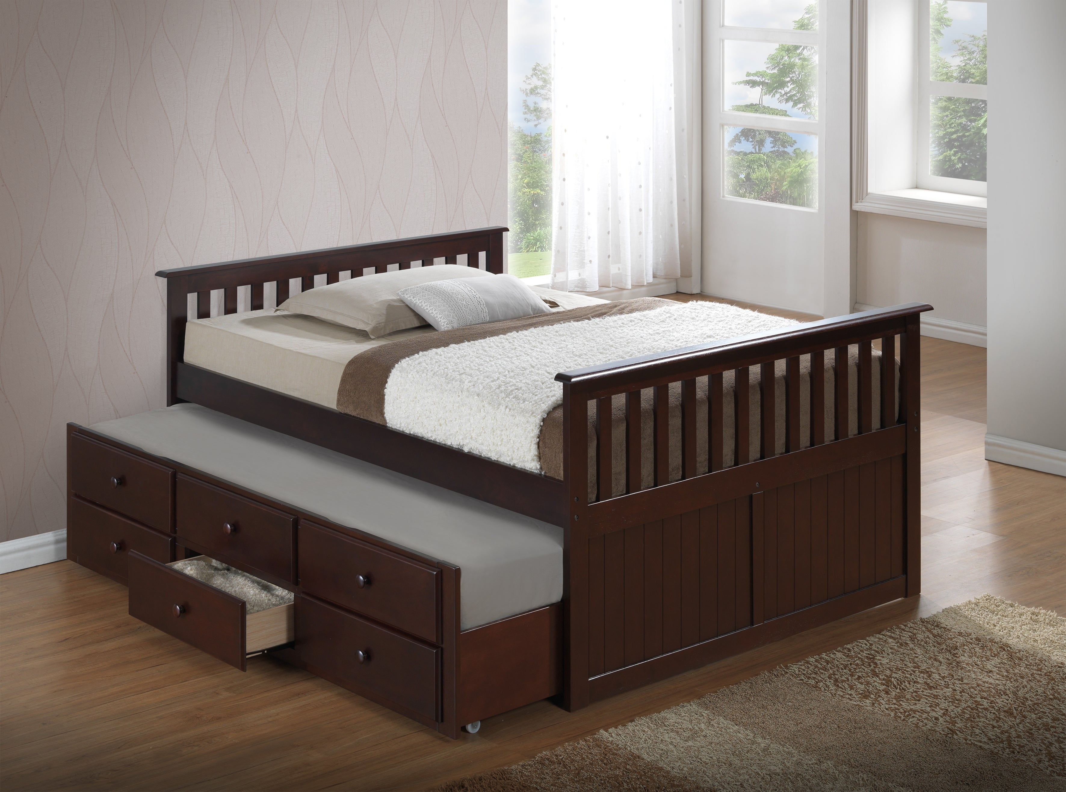 Storkcraft® Marco Island Full Captain's Bed with Trundle Bed.