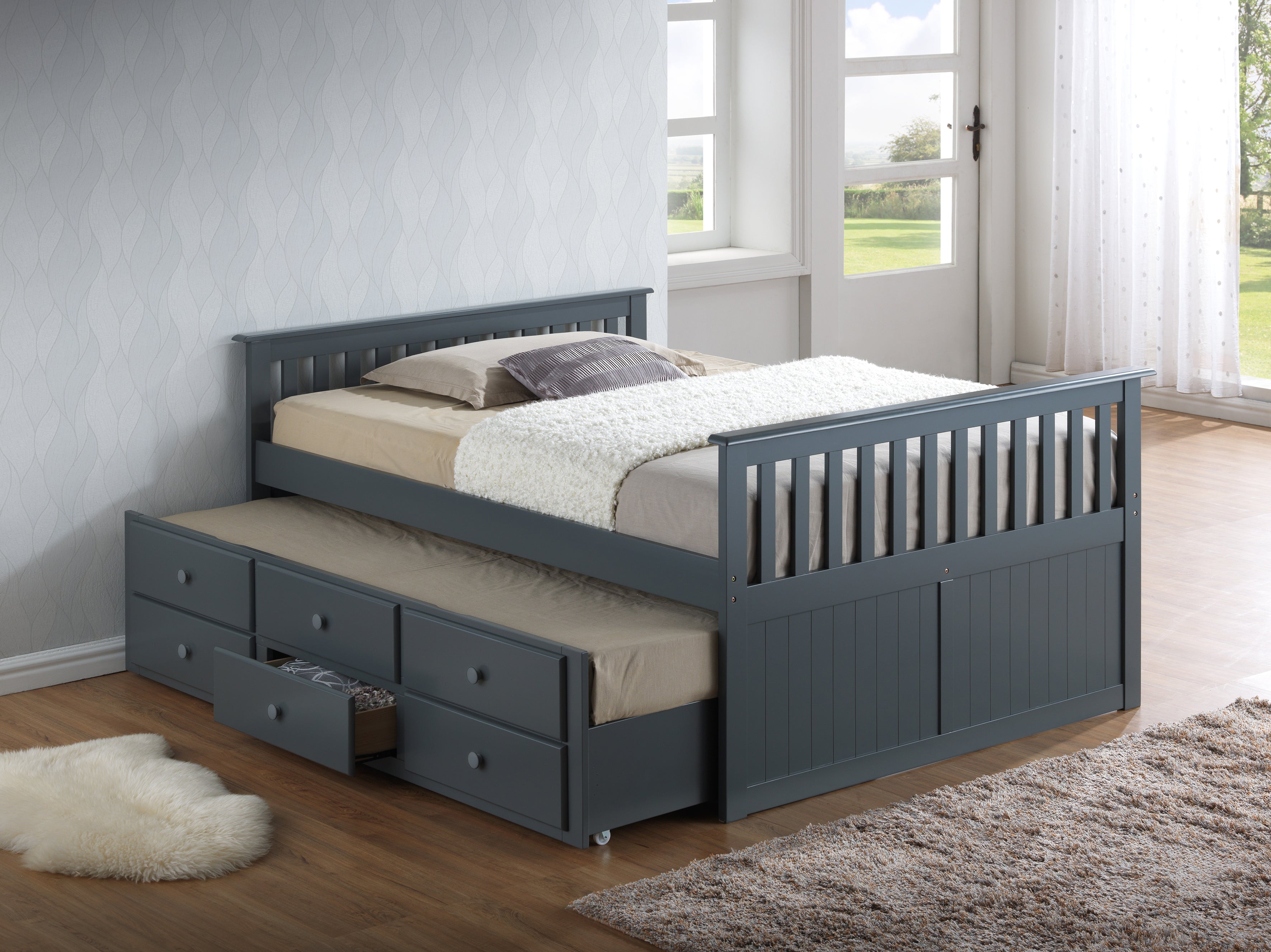 Storkcraft® Marco Island Full Captain's Bed with Trundle Bed.