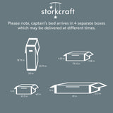 gray full size captains bed with twin trundle and drawers box dimensions graphic