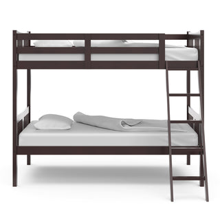 espresso bunk bed with fixed ladder side view