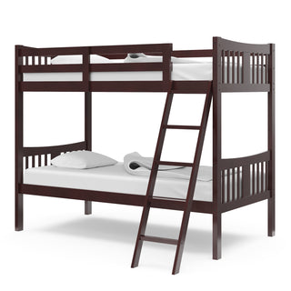 espresso bunk bed with fixed ladder