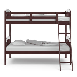 espresso bunk bed with fixed ladder side view 