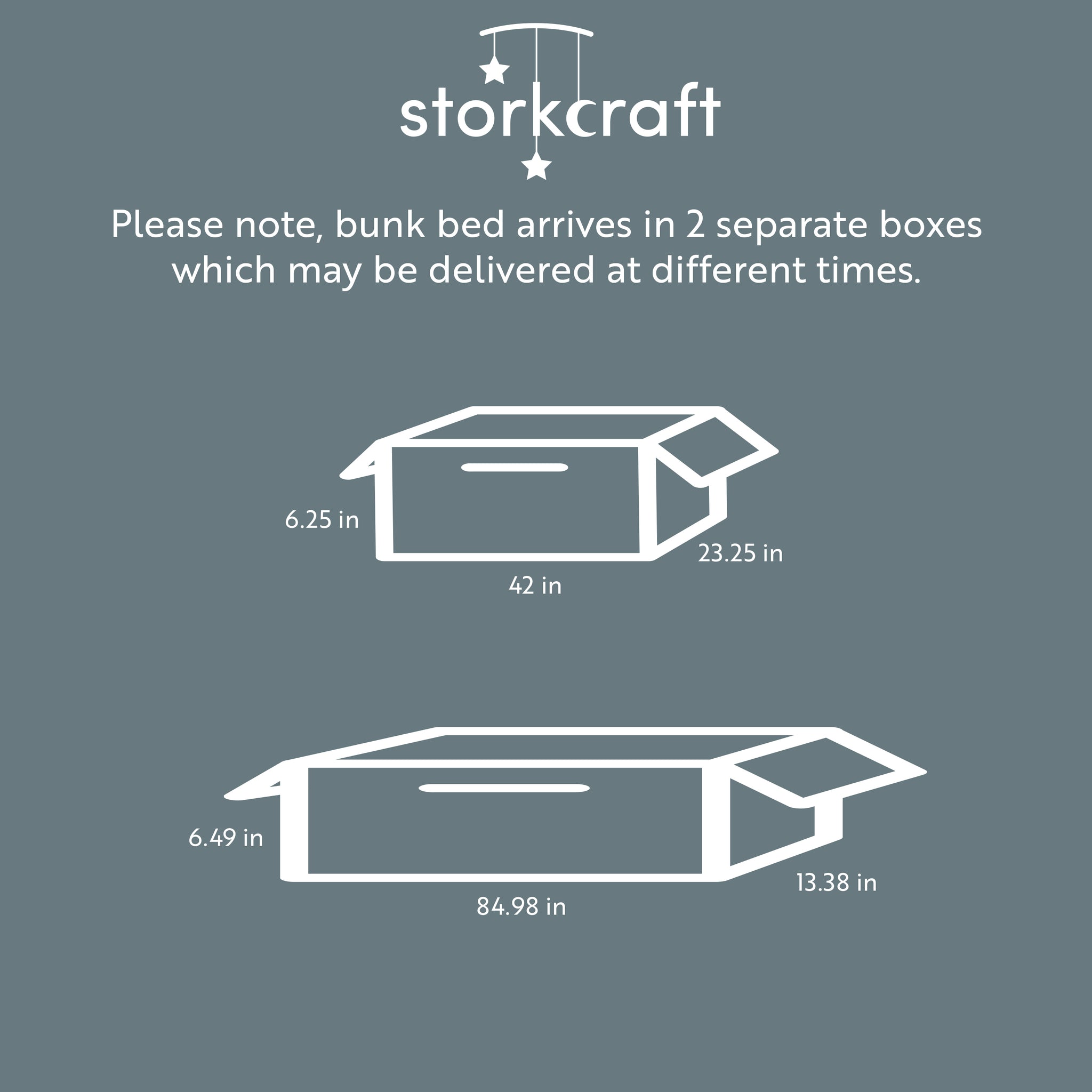 white bunk bed with fixed ladder box dimensions graphic