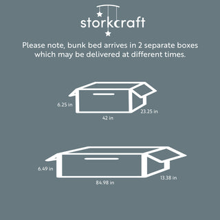 white bunk bed with fixed ladder box dimensions graphic