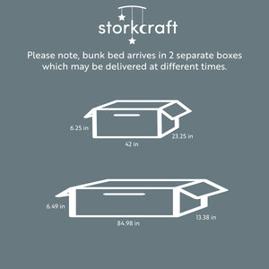 espresso bunk bed with fixed ladder box dimensions graphic