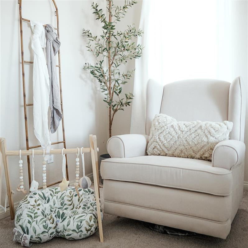 Storkcraft® Serenity Wingback Upholstered Recliner Glider.