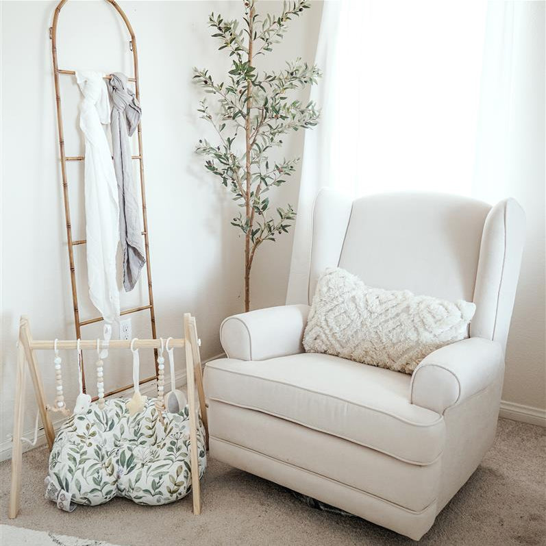 Storkcraft® Serenity Wingback Upholstered Recliner Glider.