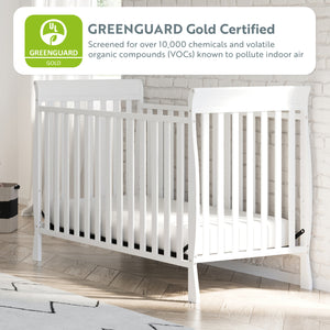 GREENGUARD Gold Certified white crib 