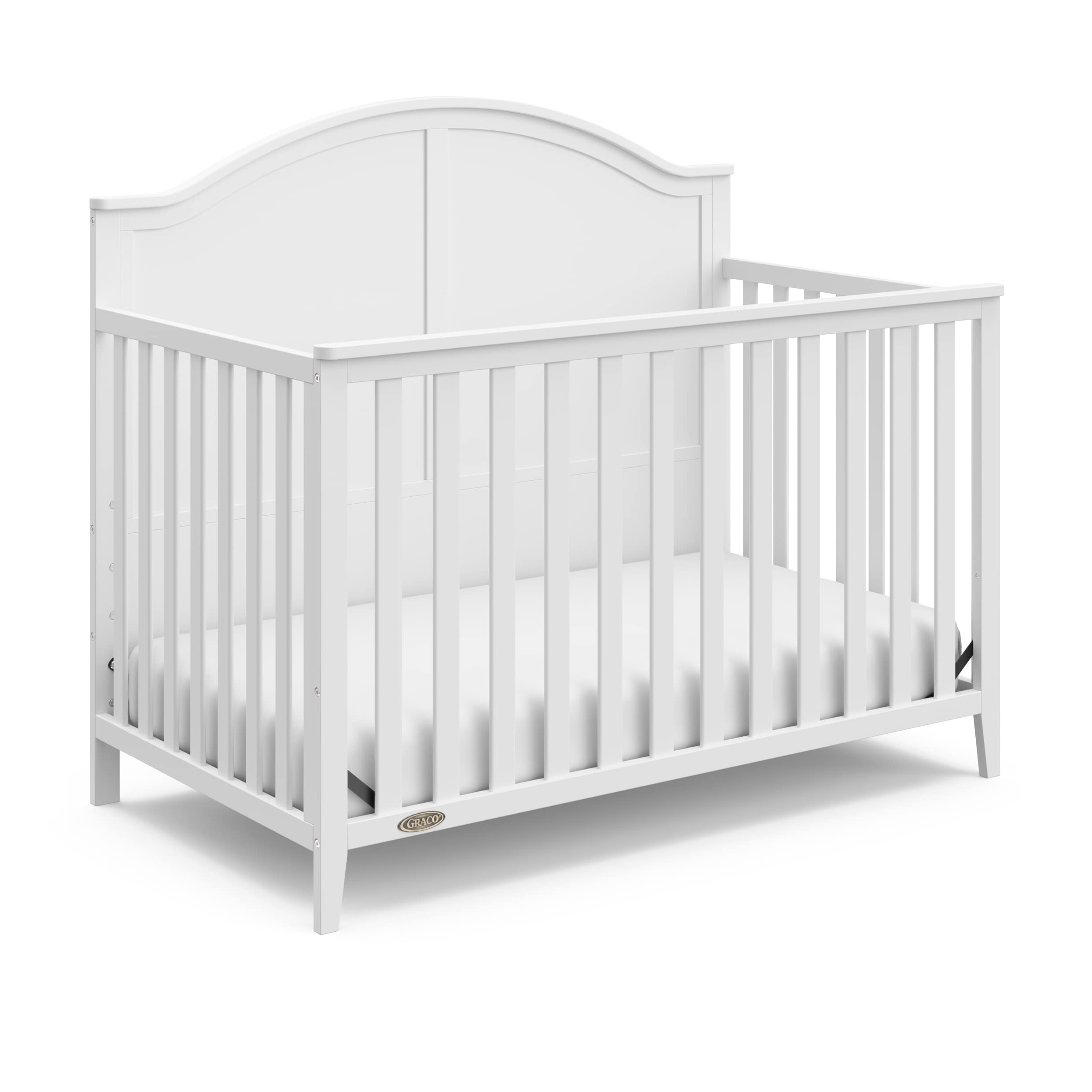 White crib angled