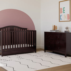 espresso crib with drawer in nursery