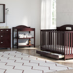 espresso crib with drawer in nursery