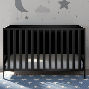 black crib in nursery