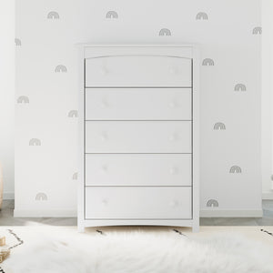 white  5 drawer dresser in nursery