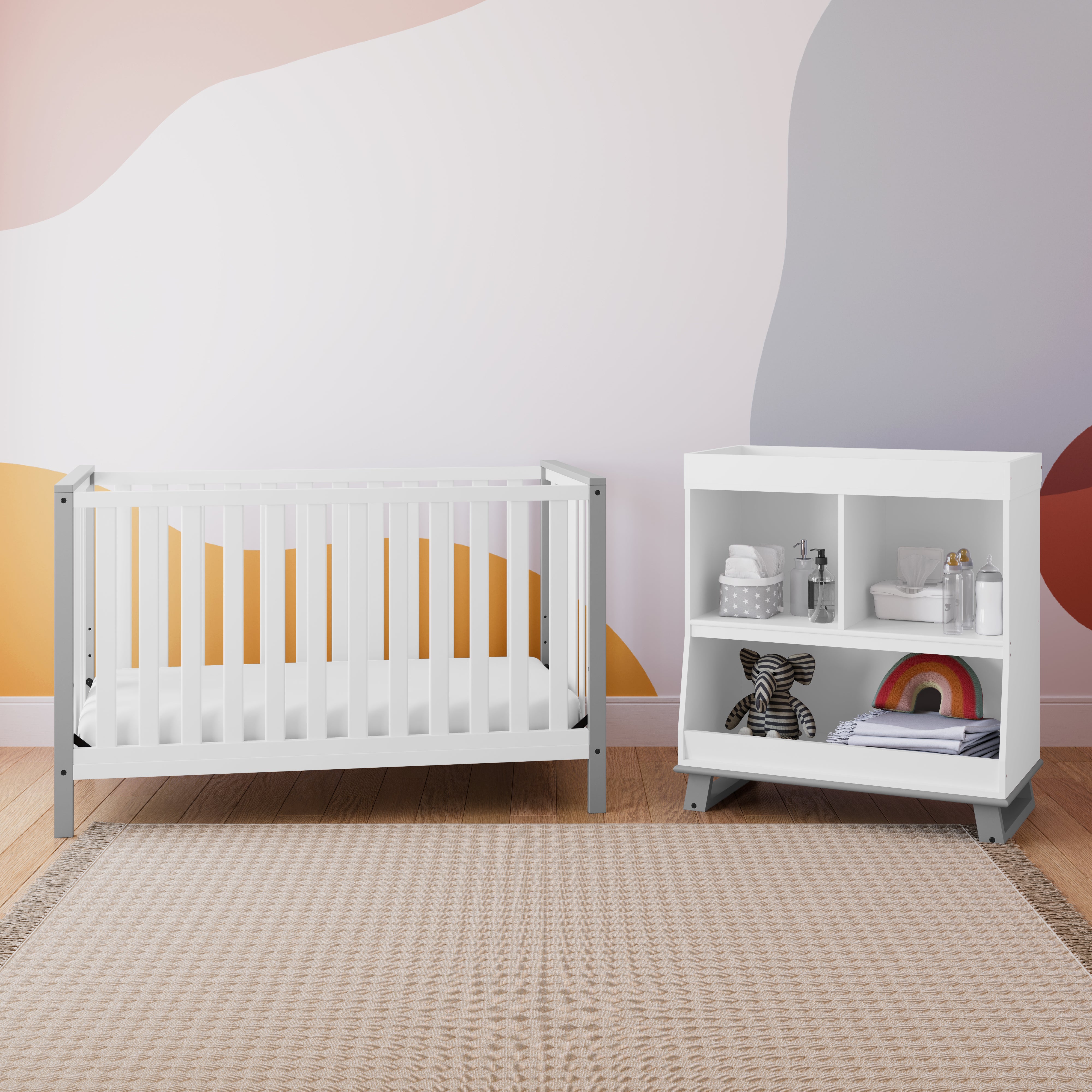 Storkcraft® Modern Convertible Changing Table with Removable Changing Topper.