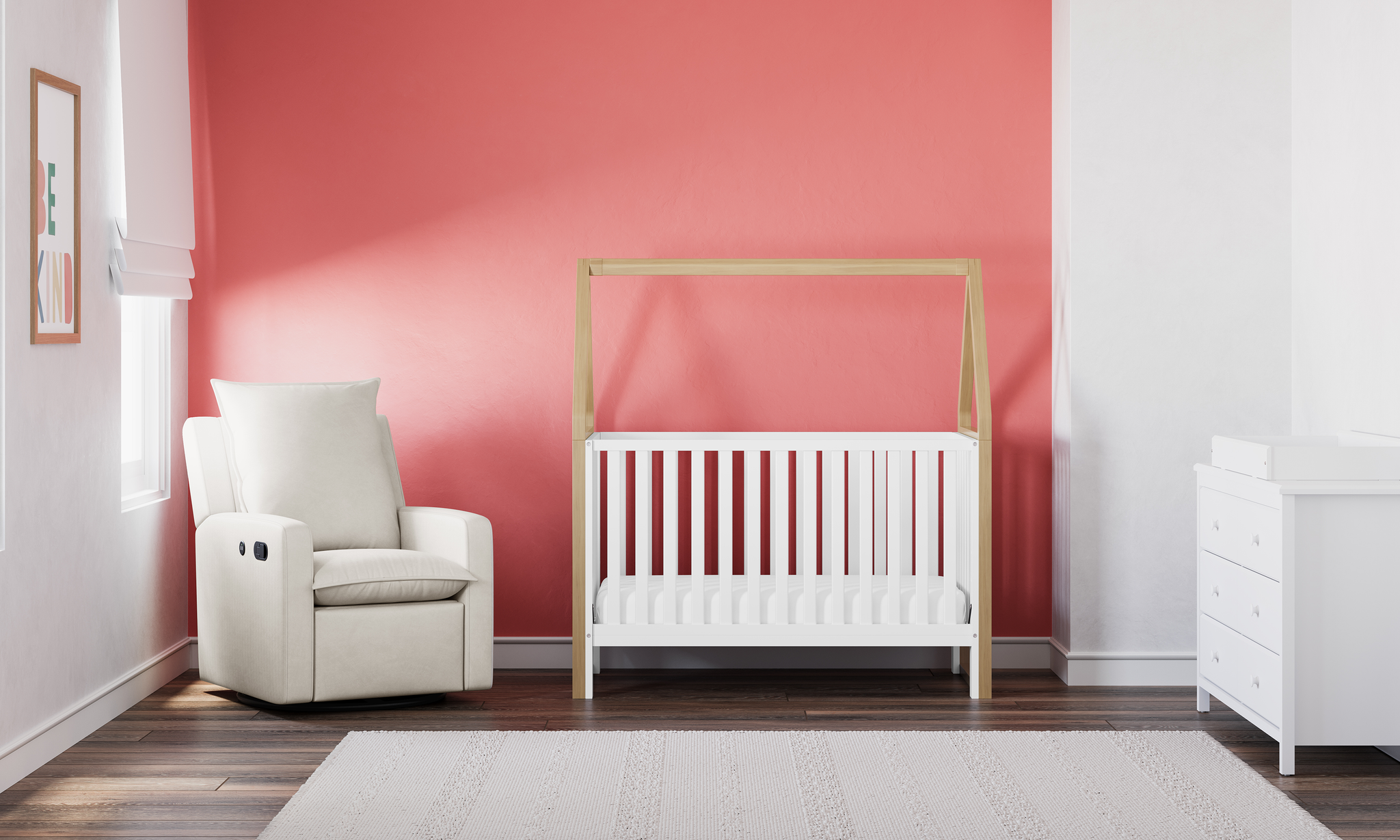 Ivory glider in nursery