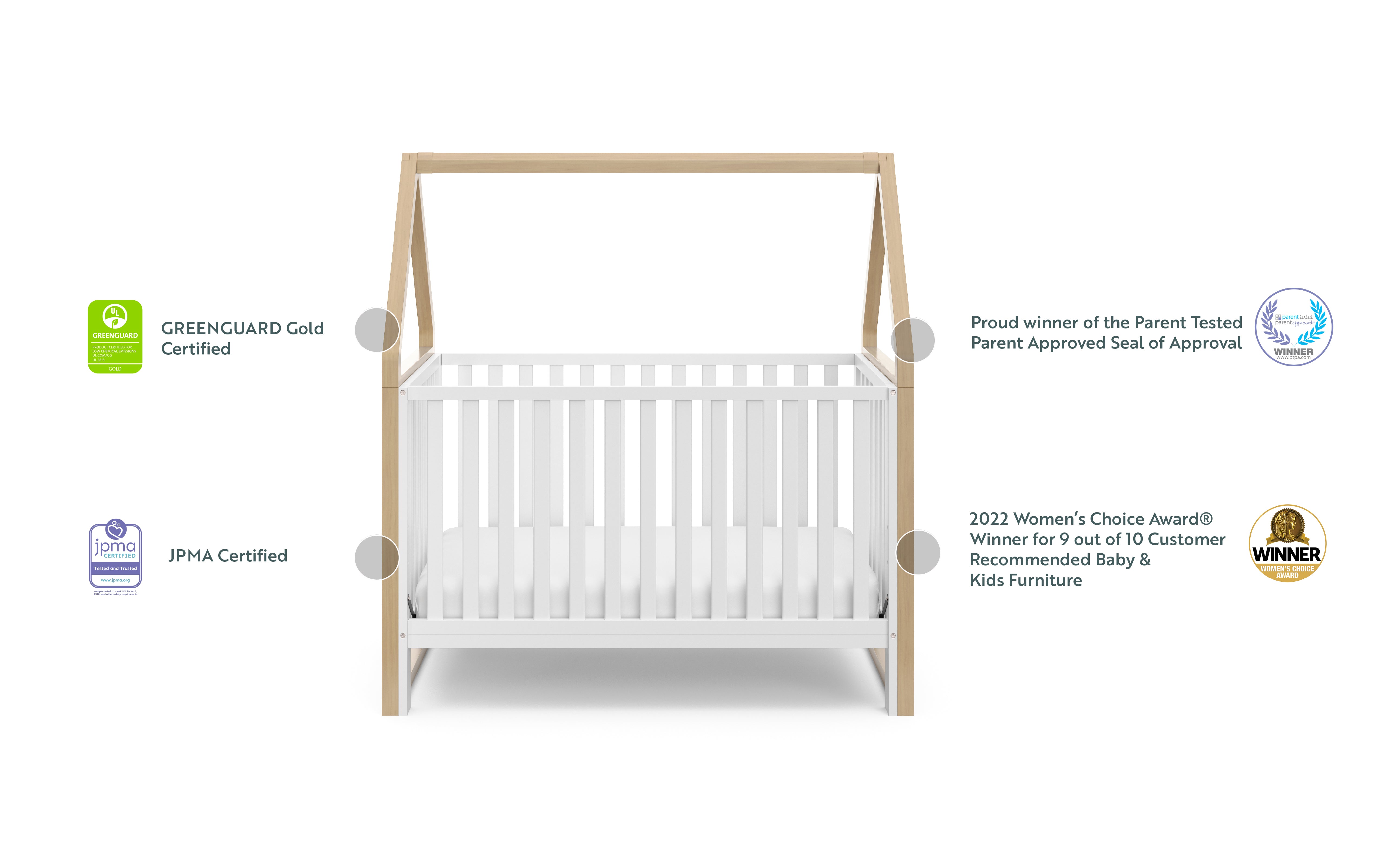 Storkcraft® Orchard 6-in-1 Convertible Canopy Crib.