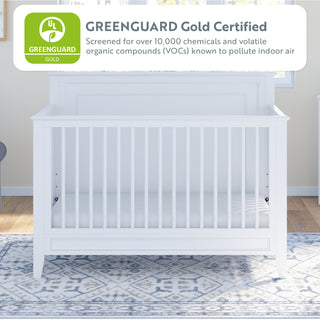 GREENGUARD Gold Certified white crib  