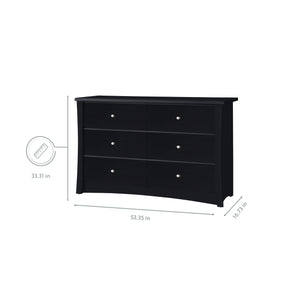 Black 6 drawer dresser with dimensions