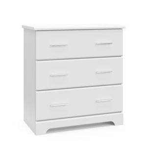 White 3 drawer chest angled
