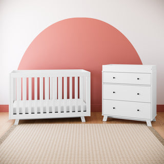 White 3 drawer chest in nursery