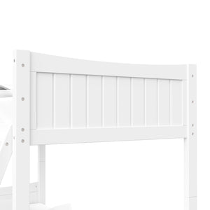 white top bunk bed footboard