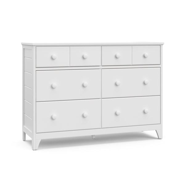 storkcraft grey dresser Moss 6 Drawer Double Dresser, White Length:Kids 52