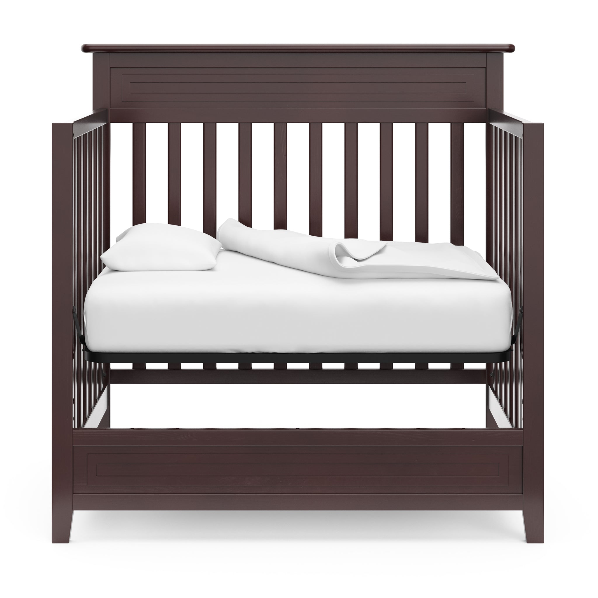 espresso mini crib in daybed conversion 