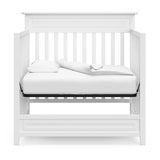 Storkcraft® Petal 4-in-1 Convertible Mini Crib with Bonus Water-Resistant Mattress.