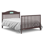 espresso crib with drawer in full-size bed with headboard and footboard conversion