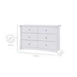 White 6 drawer dresser with dimensions